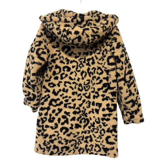 Leopard Print Faux Fur Hooded Coat Madden NYC XS - Picture 2 of 4